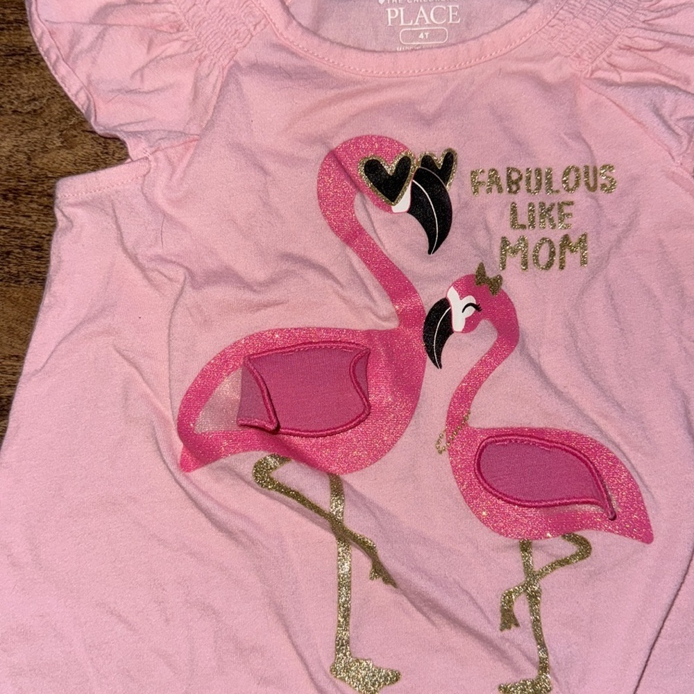Flamingo 🦩 graphic tee size 4t - Picture 2 of 2